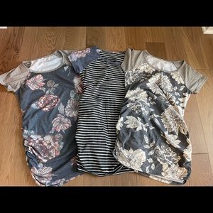 3 maternity short sleeve shirts